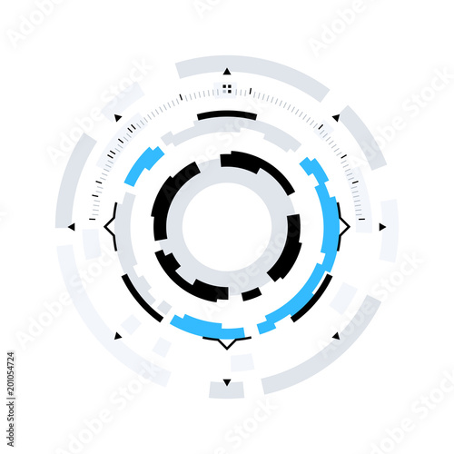 Futuristic Sci-Fi HUD Circle Element. Abstract Creative Design Background. Virtual Reality Hologram