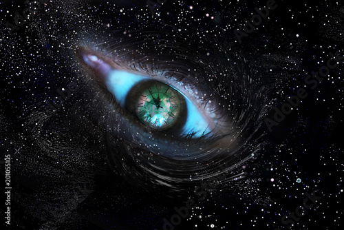 A space eye with figures, a Universe look