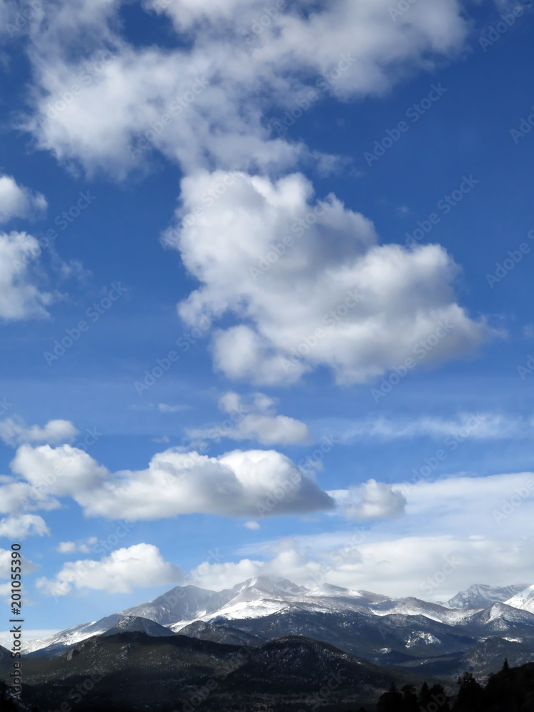 Clouds over Longs Peak Mountain