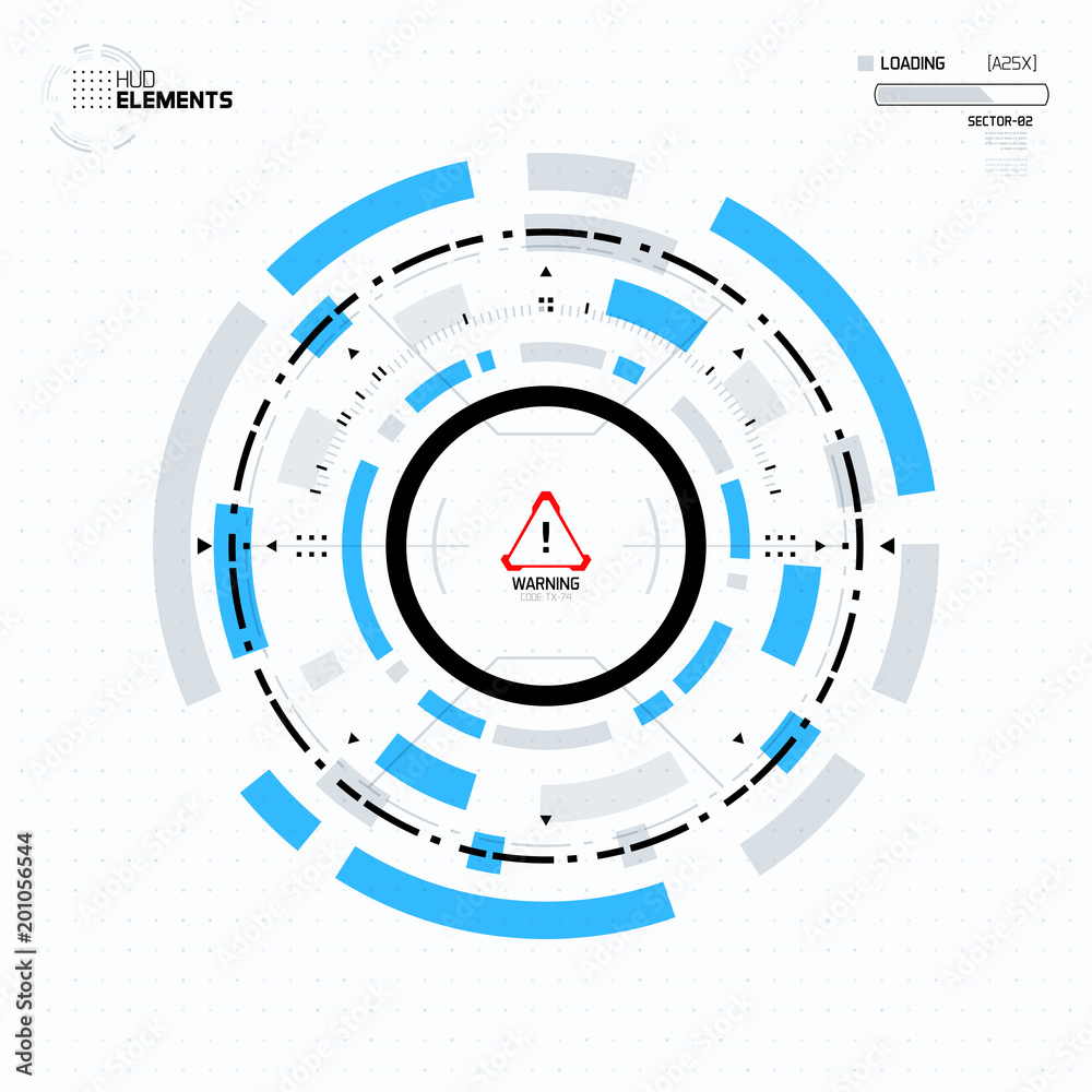 Futuristic Sci-Fi HUD Circle Element. Abstract Creative Design Background. Virtual Reality Hologram Futuristic Sci-Fi HUD Circle Element. Abstract Creative Design Background. Virtual Reality Hologram