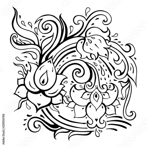 Paisley. Hand Drawn Boho ornament. Vector illustration