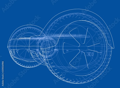 Hoverboard electric self-balancing scooter. Vector