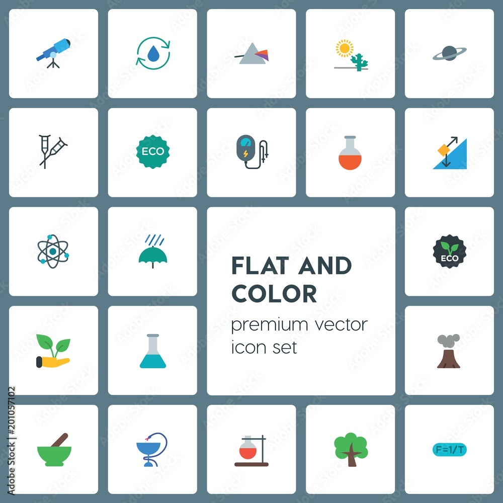 Modern Simple Set of health, science, nature Vector flat Icons. ..Contains such Icons as laboratory,  health, landscape,  lab,  chemistry and more on grey background. Fully Editable. Pixel Perfect