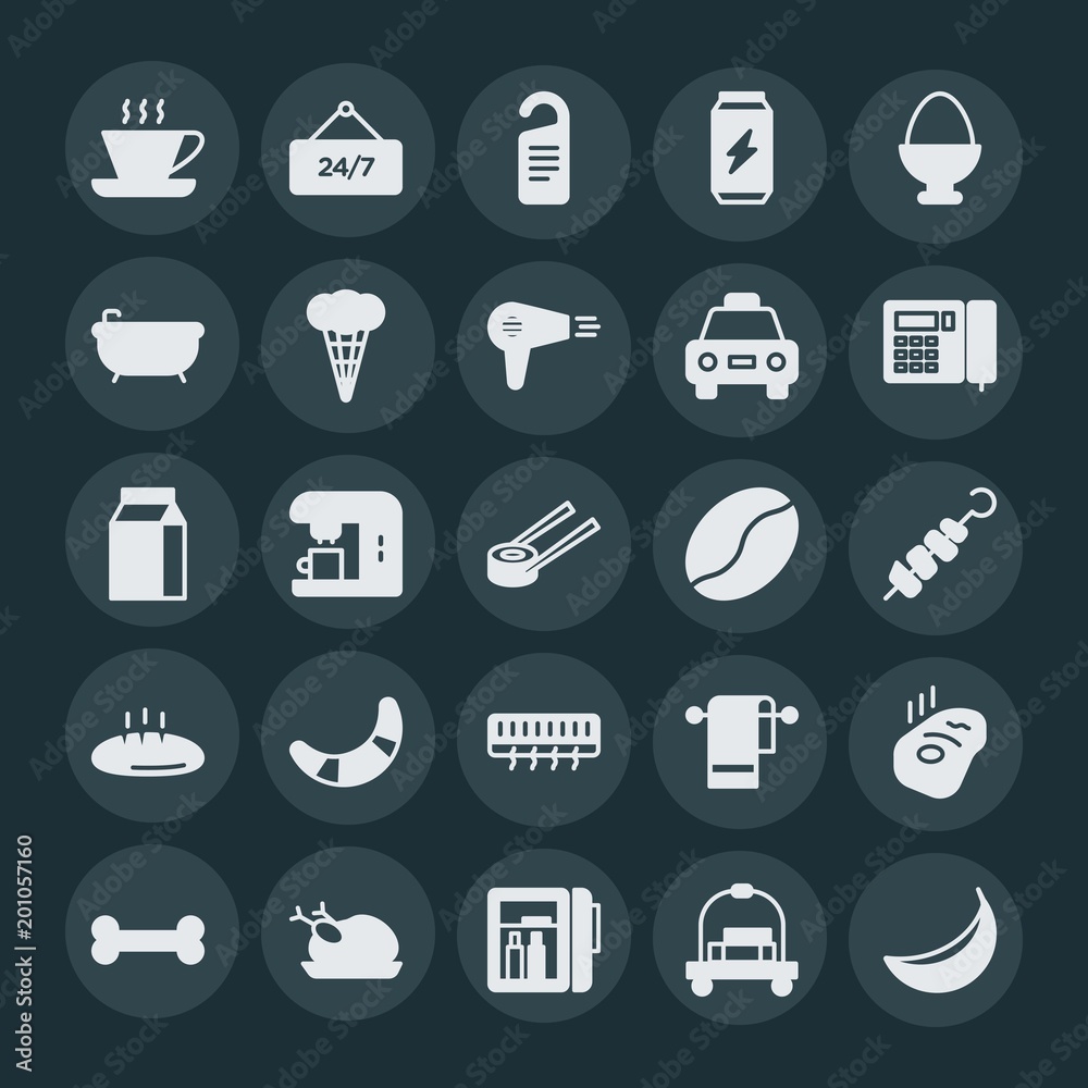 Modern Simple Set of food, hotel, drinks Vector fill Icons. ..Contains such Icons as fresh, disturb, food, hot, beef, rosemary, yellow and more on dark background. Fully Editable. Pixel Perfect. Modern Simple Set of food, hotel, drinks Vector fill Icons. ..Contains such Icons as fresh, disturb, food, hot, beef, rosemary, yellow and more on dark background. Fully Editable. Pixel Perfect.