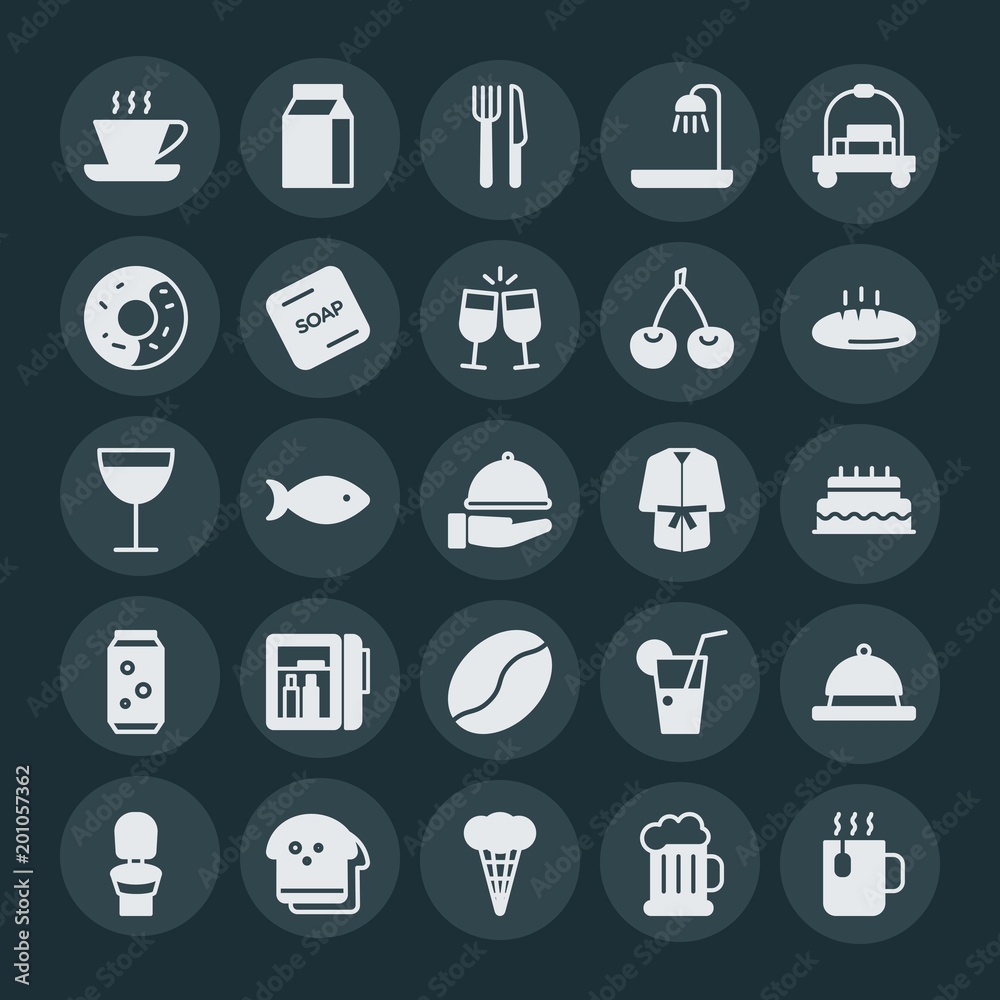 Modern Simple Set of food, hotel, drinks Vector fill Icons. ..Contains such Icons as dinner, hygiene, summer, knife, breakfast, toilet and more on dark background. Fully Editable. Pixel Perfect. Modern Simple Set of food, hotel, drinks Vector fill Icons. ..Contains such Icons as dinner, hygiene, summer, knife, breakfast, toilet and more on dark background. Fully Editable. Pixel Perfect.