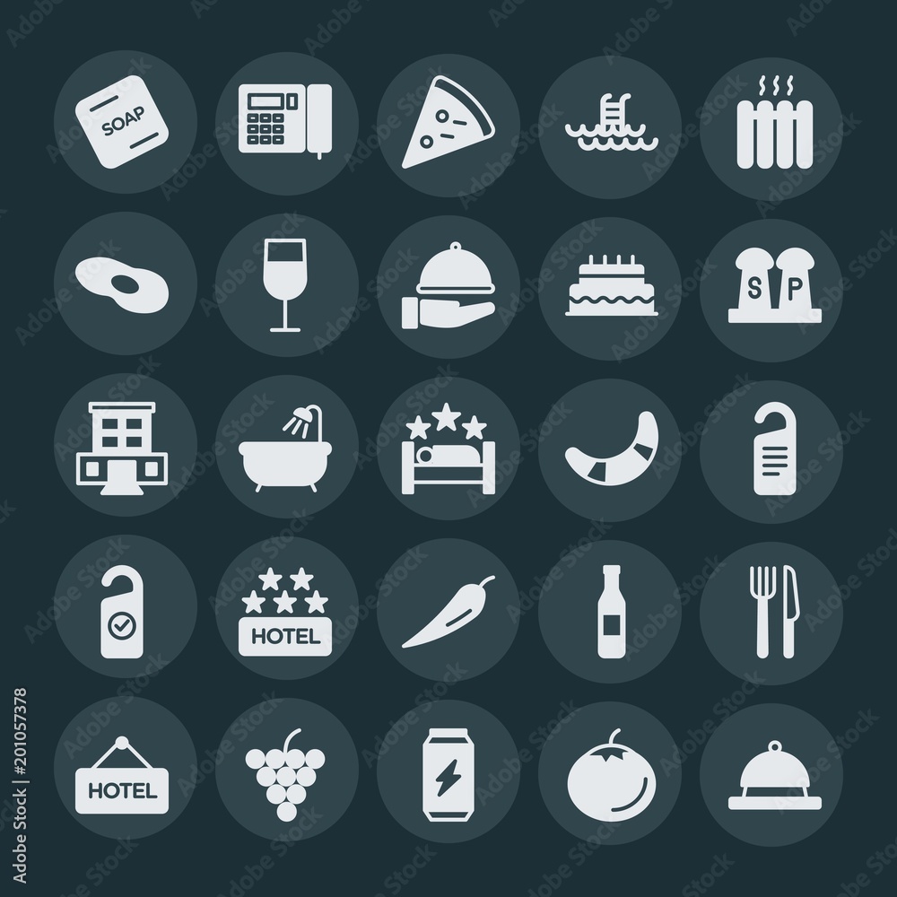 Modern Simple Set of food, hotel, drinks Vector fill Icons. ..Contains such Icons as design, fresh, vector, restaurant, fruit, bunch and more on dark background. Fully Editable. Pixel Perfect. Modern Simple Set of food, hotel, drinks Vector fill Icons. ..Contains such Icons as design, fresh, vector, restaurant, fruit, bunch and more on dark background. Fully Editable. Pixel Perfect.