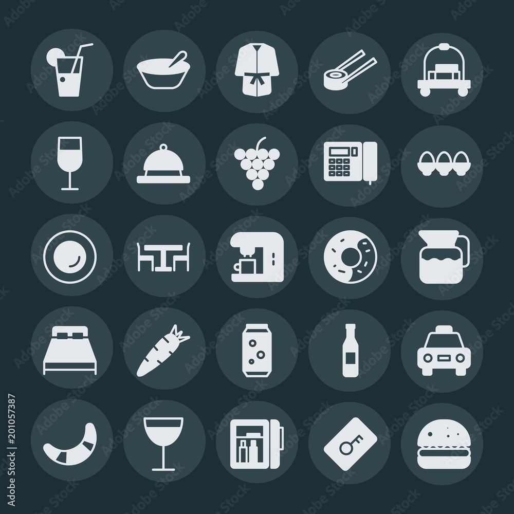 Modern Simple Set of food, hotel, drinks Vector fill Icons. ..Contains such Icons as meal, robe, cold, door, summer, porridge, city and more on dark background. Fully Editable. Pixel Perfect. Modern Simple Set of food, hotel, drinks Vector fill Icons. ..Contains such Icons as meal, robe, cold, door, summer, porridge, city and more on dark background. Fully Editable. Pixel Perfect.