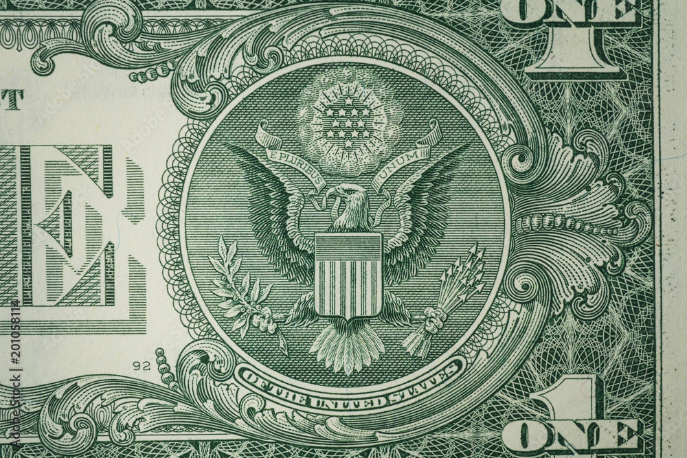 Eagle of one dollar bill Stock Photo | Adobe Stock