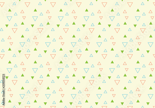 Simple triangles vector pattern on a yellow background 