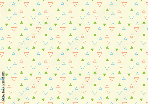 Simple triangles vector pattern on a yellow background	