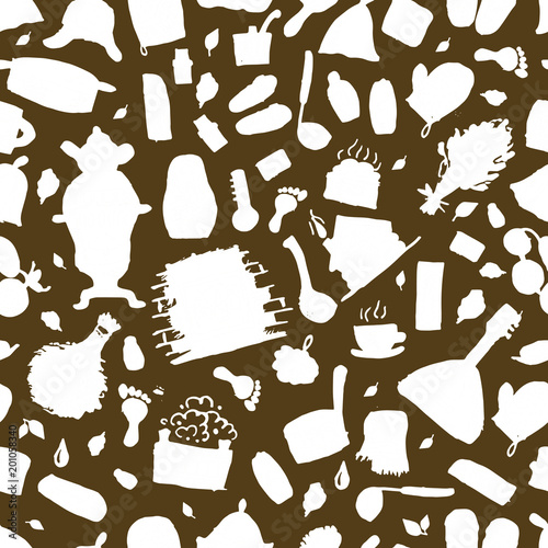 Russian sauna, seamless pattern for your design