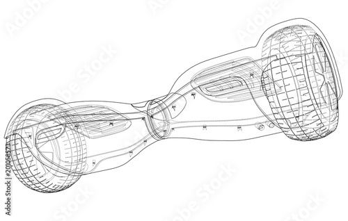 Hoverboard electric self-balancing scooter. Vector