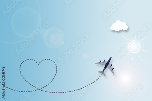Love cloud travel background