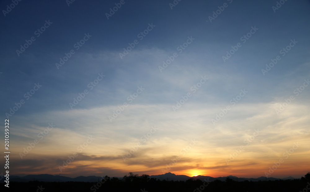 Evening sky in holiday Tropical countries Evening sky in holiday Tropical countries