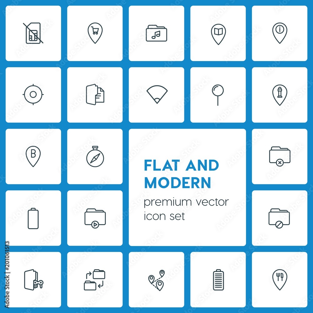 Modern Simple Set of location, folder, mobile Vector outline Icons. ..Contains such Icons as power, game, information, student, sign, no and more on dark background. Fully Editable. Pixel Perfect Modern Simple Set of location, folder, mobile Vector outline Icons. ..Contains such Icons as power, game, information, student, sign, no and more on dark background. Fully Editable. Pixel Perfect