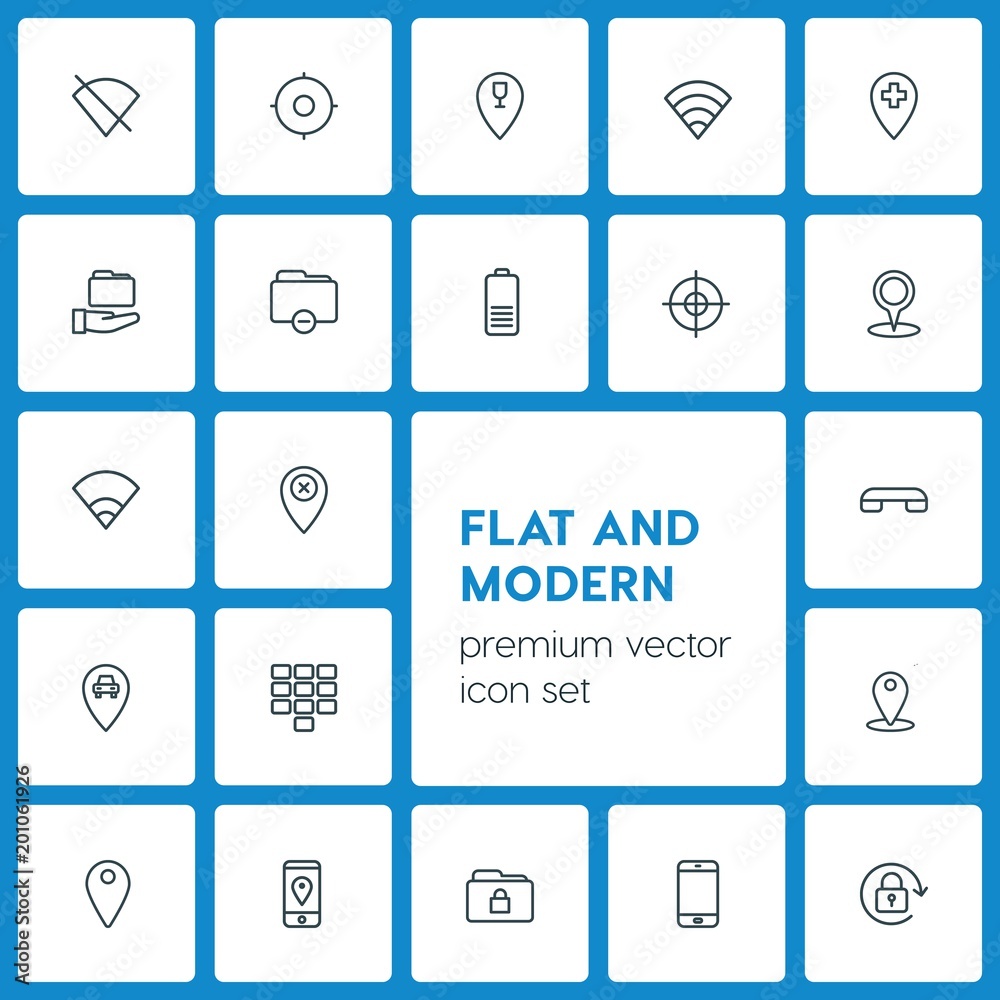 Modern Simple Set of location, folder, mobile Vector outline Icons. ..Contains such Icons as hospital, security, internet, remove, number and more on dark background. Fully Editable. Pixel Perfect Modern Simple Set of location, folder, mobile Vector outline Icons. ..Contains such Icons as hospital, security, internet, remove, number and more on dark background. Fully Editable. Pixel Perfect