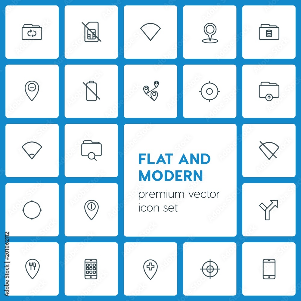 Modern Simple Set of location, folder, mobile Vector outline Icons. ..Contains such Icons as mobile, road, sign, technology, isolated, no and more on dark background. Fully Editable. Pixel Perfect Modern Simple Set of location, folder, mobile Vector outline Icons. ..Contains such Icons as mobile, road, sign, technology, isolated, no and more on dark background. Fully Editable. Pixel Perfect
