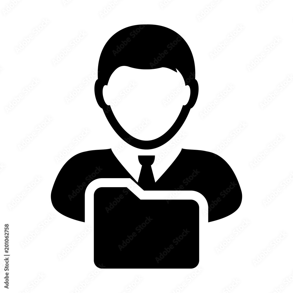 Folder Icon Vector With Person Personal Folder of User Profile Information Avatar in Glyph Pictogram illustration Folder Icon Vector With Person Personal Folder of User Profile Information Avatar in Glyph Pictogram illustration