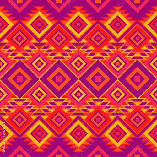 Ethnic boho seamless pattern. Traditional ornament. Geometric background. Tribal pattern. Folk motif. Textile rapport.