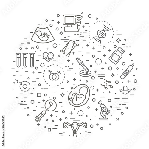 Medical, gynecology banner illustration
