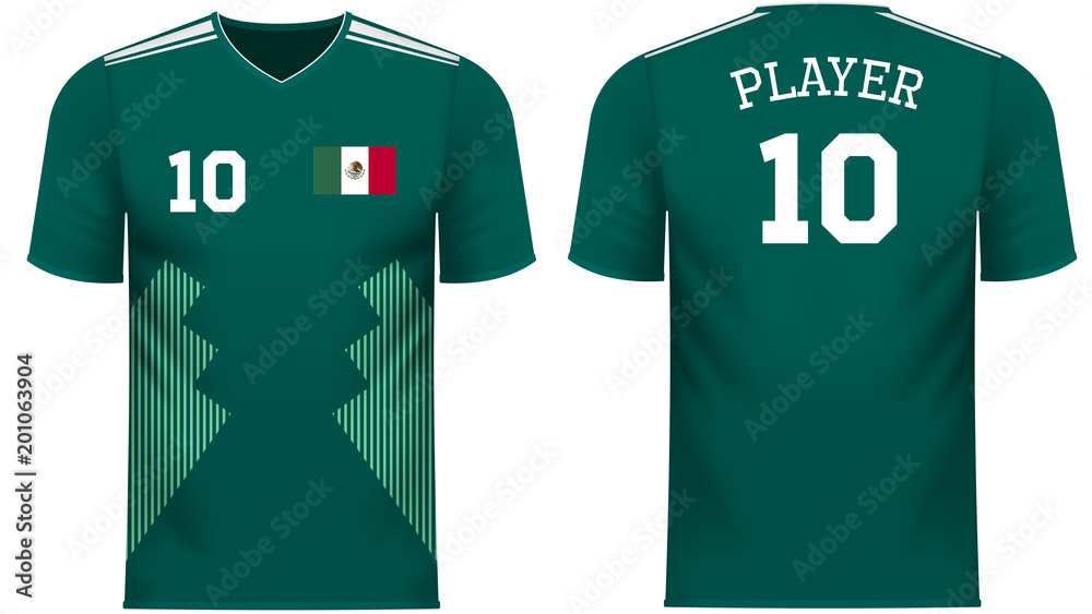 Mexico Fan sports tee shirt in generic country colors Stock-Vektorgrafik |  Adobe Stock