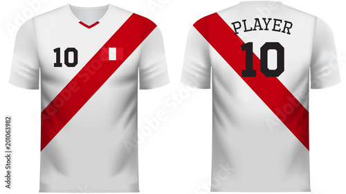 Peru Fan sports tee shirt in generic country colors