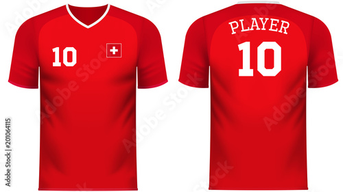 Obraz na płótnie Switzerland Fan sports tee shirt in generic country colors w salonie