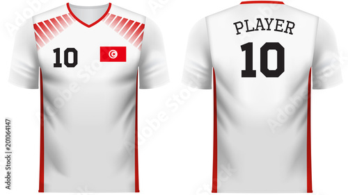 Tunisia Fan sports tee shirt in generic country colors