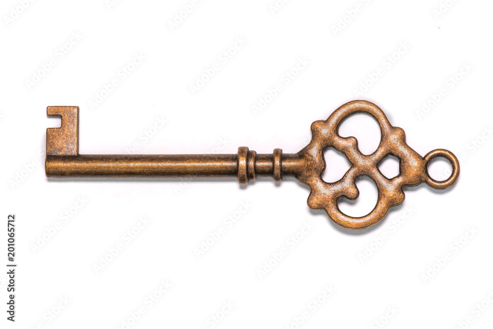 Antique Key Isolated On White Background Antique Key Isolated On White Background