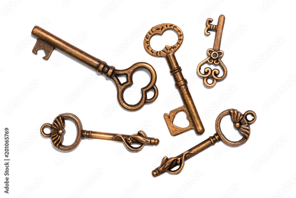 Keys Collection Isolated On White Background Keys Collection Isolated On White Background