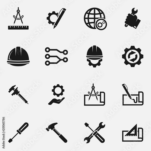 Set of engineering vector icons.
