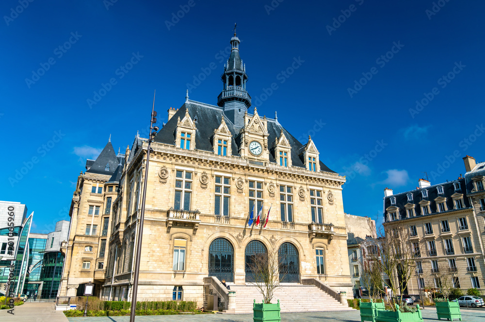Obraz premium Mairie de Vincennes, the town hall of Vincennes near Paris, France