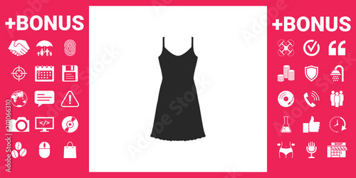 Sundress, Evening dress, combination or nightie, the silhouette. Menu item in the web design