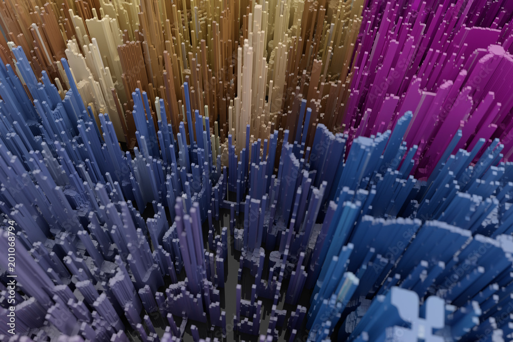 Obraz premium 3d background abstract skyscrapers city with depth of field. 3d rendering