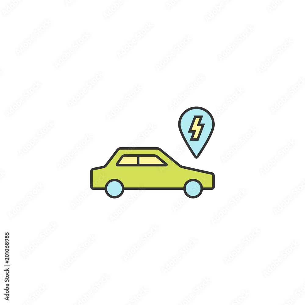 Fototapeta premium Electric car conceptual icon