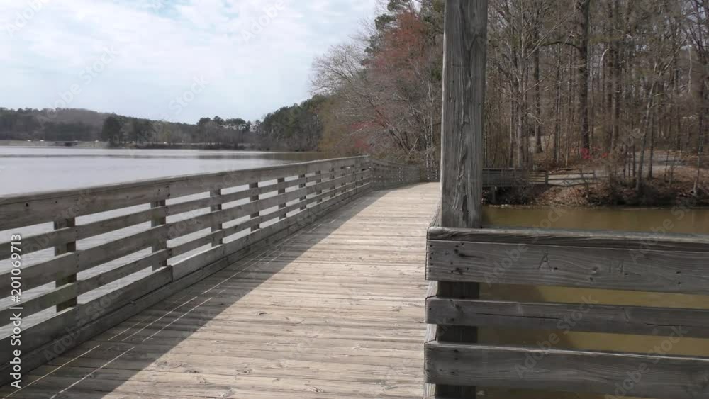Georgia, Cauble Park, Wooden bridgs that goes over the cove on Lake Acworth Georgia, Cauble Park, Wooden bridgs that goes over the cove on Lake Acworth