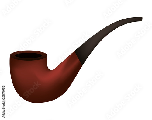 wooden pipe smoke icon vector illustration design