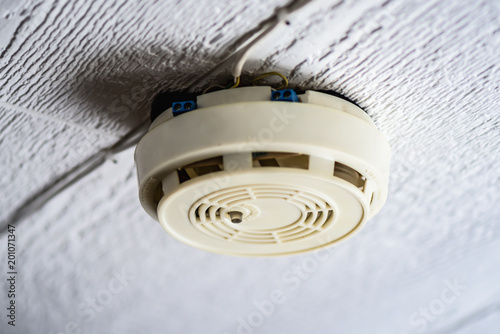 Old fire protection sensor and smoke detector.