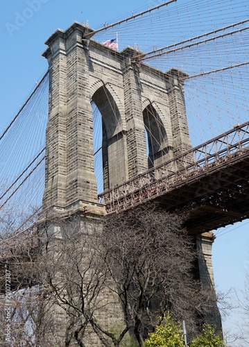 American Bridge - Brooklyn Bridge,  - Brooklyn Side in Spring