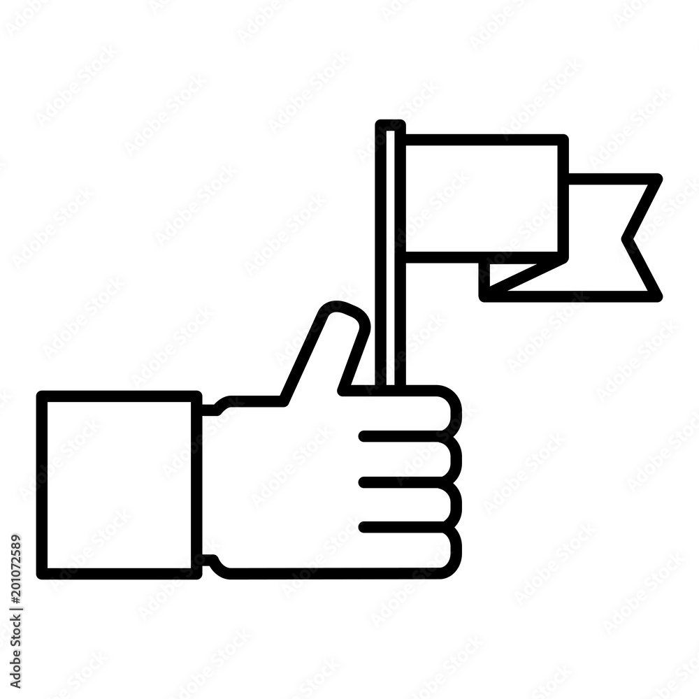 hand with flag marker isolated icon vector illustration design hand with flag marker isolated icon vector illustration design