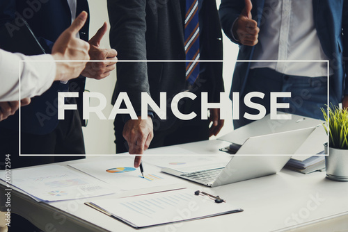 Obraz na płótnie Business team people meeting franchise strategy start up new project