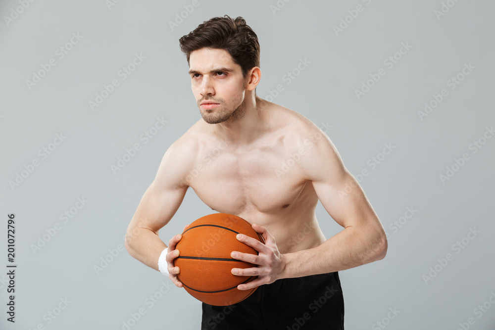 Portrait of a focused young half naked sportsman Portrait of a focused young half naked sportsman