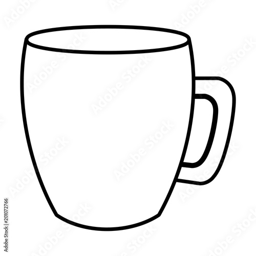 coffee mug handle ceramic icon image vector illustration outline