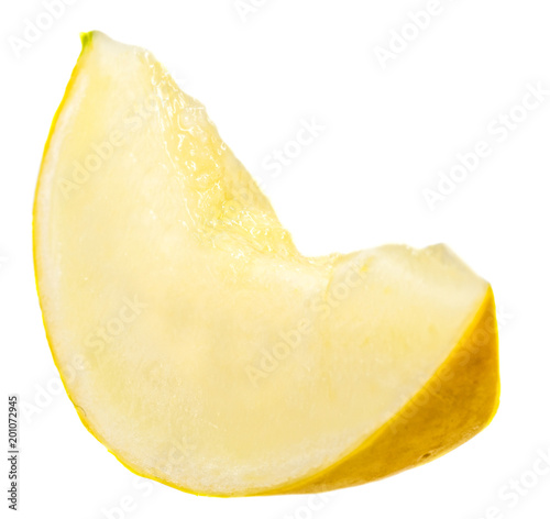 yellow melon slice isolated on white