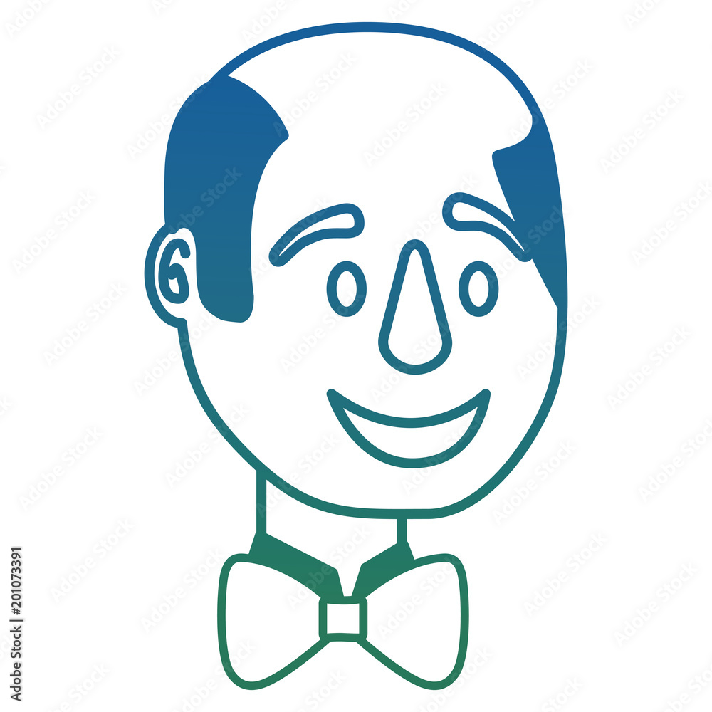 bald man character face with mustache vector illustration degraded color bald man character face with mustache vector illustration degraded color