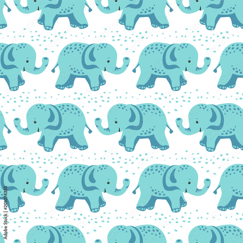 Cute seamless pattern with elephant Cute seamless pattern with elephant