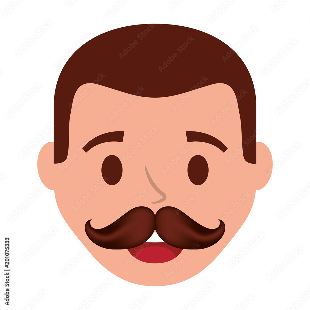 head young man with mustache avatar character vector illustration design head young man with mustache avatar character vector illustration design