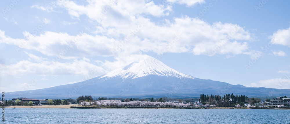 Fuji mountain (Fujisan) at Kawaguchiko Lake