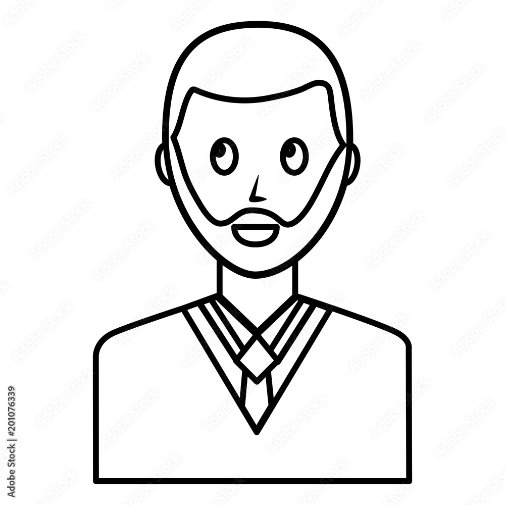 elegant businessman with beard avatar character vector illustration design