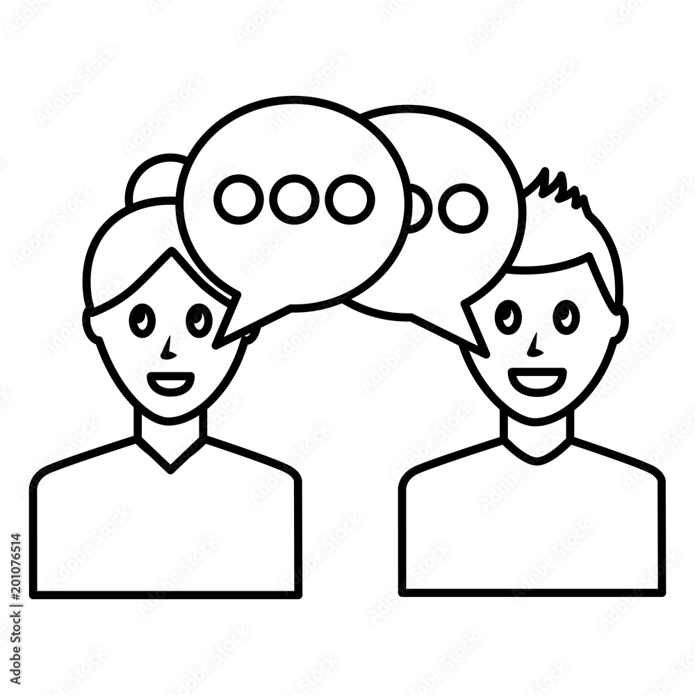 couple with speech bubbles vector illustration design couple with speech bubbles vector illustration design
